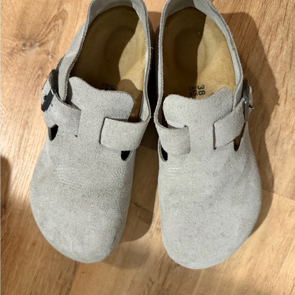 Gray Birkenstock Clogs